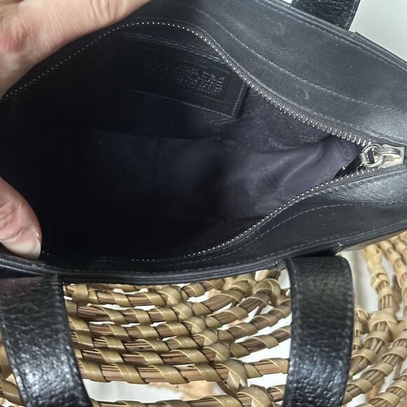 Vintage Coach Brindle Black Tote - 90’s Black Leather Bag With Bag Tag & Papers - Picture 9 of 10